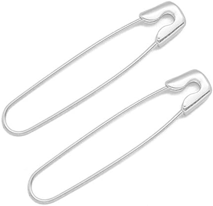 Fashionable Simple Safety Pins 925 Sterling Silver Hoop Earrings