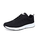 Absatzhöhe: 3 cm. Orktree Damen Sneaker Fitness Laufschuhe Sportschuhe Schnüren Running Schuhe Herren Ultra-Light Turnschuhe, Schwarz, 40 EU