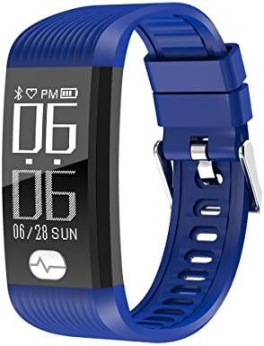 Smart Heart Rate Monitor Sports Activity Pedometer Health Smart watch Bluetooth Wristband with Sleep Quality Control/ Call &amp; Notification Reminder , blue