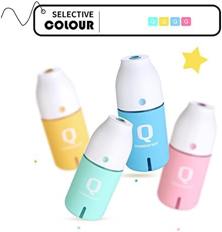 (Nijiadipai) Humidifier Mini Mist Q Bottle Humidifier with USB Mini Night Light Air Humidifier Perfume Machine, Whisper-Quiet Operation, Automatic Shut-Off, and Night Light Function