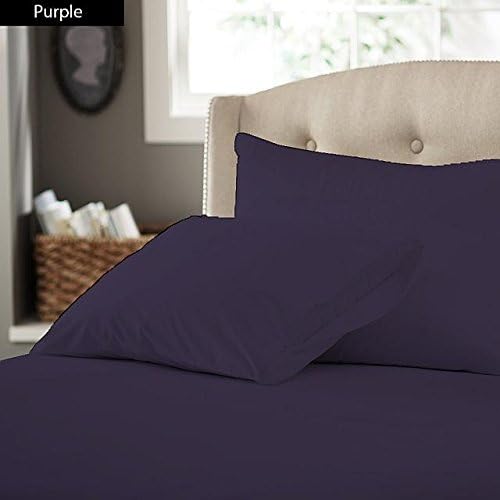 SACRO 100% Egyptian Cotton 500 TC 5 Piece Duvet Cover Set UK King Size Purple Color Solid Pattern