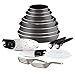 Tefal L2049002  Ingenio 5 Essential Lot de 17 Pièces Gris Anthracite Tous feux sauf induction  : 3 Casseroles + 3 Poêles + 1 Wok + 1 Sauteuse + 2 Poignées + 7 Accessoires