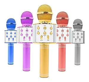 TPZ Handheld Wireless Singing Mike Multi-Function Bluetooth Karaoke Mic with Microphone Speaker for All Smart Phones (Assorted)