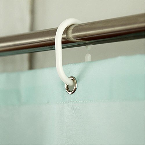 BJFF® Duschvorhang Shower Curtains Polyester-Gewebe Bad Vorhänge wasserdicht undurchsichtig Mehltau resistent Verdickung Bad Vorhänge geschnitten atmungsaktiv Badevorhänge grün , 150 width *180 high + ring - 4