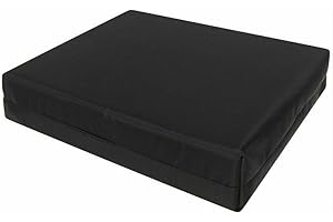 Hendem. 8cm Thick Waterproof Seat Pad Outdoor Garden Rattan Furniture Foam Pad With Strong Fabric Removable Zipper Cover 60cm x 60cm / 24" x 24" (Black)