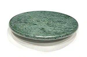 SHRI MADHURI Green Marble Chakla/Roti Maker/Rolling Board - Large Size 9.5 Inch (24 cm).