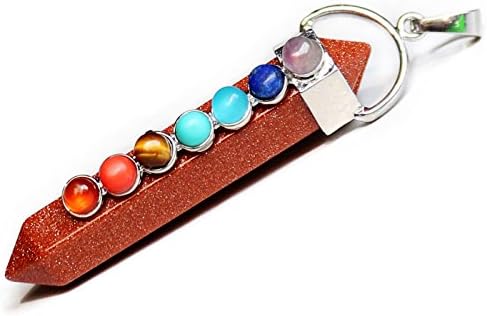 Aituo Gorgeous Quartz Crystal Healing Stones Point Chakra Cut Gemstone Natural Stone Pendants for Necklace Jewelry Making -3