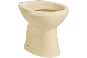 Barbottina Vaso wc a terra con scarico a pavimento in ceramica champagne serie elite