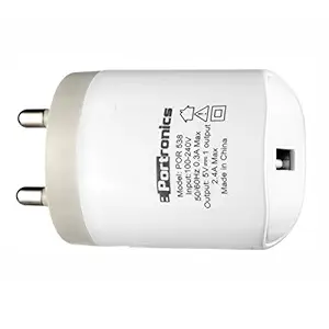 Portronics Adapter POR-538 with Single USB Port (White)