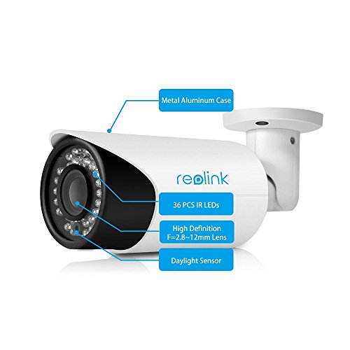 IP-Kamera, Reolink RLC411S 4 Megapixel IP-Überwachungskamera, 4X optischer Zoom, POE, Outdoor, Tag / Nacht, Plug & Play, Bewegungserkennung, mit 16GB Micro SD Karte - 2