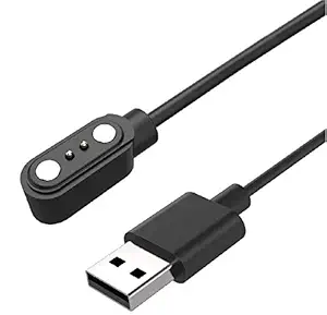 GO SHOPS Upgraded USB W26 Cable, Watch Charger Magnetic 2 pin, Watch Charger, w26 + Charger 4mm Adapter Length 45 cm for Smart Watch (Charge only)