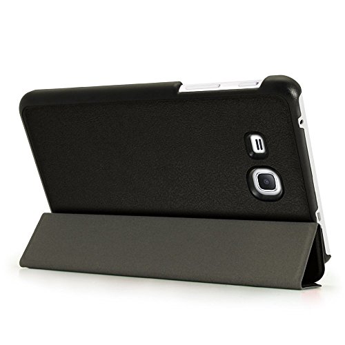 igadgitz Schwarz PU Ledertasche Hülle Smart Cover für Samsung Galaxy Tab A 7“ T280 T285 (2016) mit Multi-Winkel Betrachtungs + Displayschutzfolie - 3
