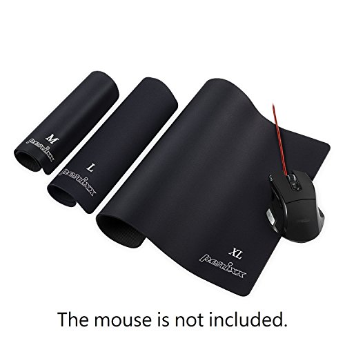 Perixx DX-1000XL, Gaming Mauspad – Abmessung 400x320x3mm – Anti-Rutsch-Funktion durch gummierte Unterseite – Oberfläche aus besonders behandeltem Strukturgewebe – schwarz - 5