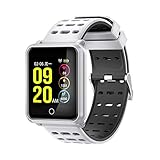 JAYLONG Smart Watch Waterproof Armband Wristband Fitness Tracker Blood Pressure Herzfrequenz Smartband für Android IOS,Silver