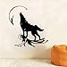 Produktbild Fyyanm Decalcomania da muro Howling Wolf At The Moon Wall Sticker Decorazione della casa Stickers murali Per menti magiche Lupo Animale selvatico Vinyl Art 57 * 60Cm
