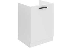 ‎B BELINI GROUP Belini Unterschrank Küche, Spülenunterschrank 60 cm Breite. SDZ Küchenunterschrank ohne Arbeitsplatte. Spülenschrank mit 1 Tür, Weiß matt