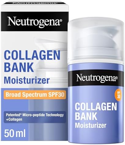 Neutrogena Collagen Bank Crema Idratante Viso SPF 30, Crema Collagene viso con Tecnologia Micropeptidica brevettata e SPF30 per una protezione solare anti-età di tutti i tipi di pelle, 50 ml