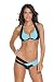 Produktbild Loveours Mädchen Damen Kreuz Doppelt Colored Neckholder Push Up Bikini Set Blau (XL)