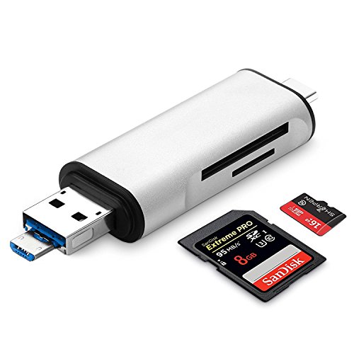 Cotop SD / TF Kartenleser mit Micro USB OTG / Typ C USB OTG Adapter Schnittstelle für PC / Android / Typc C Gerät, MacBook
