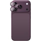 Apple iPhone 18 Pro/iPhone 18 Pro Max Parlama &Ouml;nleyici Kamera Lens Koruyucu + Kolay Uygulama Aparatlı, Burgonya