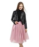 Petticoat 50er Jahre von COLLEER, Retro-Faltenrock perfekt zu Strick und Heels oder Sneakers, Unterrock für Hochzeit und Party, mauve rot, Einheitsgröße