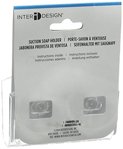 InterDesign Seifen- oder Schwammhalter mit Saugnapf für Bad, Dusche, Küchenspüle – Durchsichtig - 2