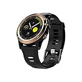 XYQS Bluetooth Smart Watch Touchscreen Wireless Smart Armband mit Pulsmesser Schrittzähler Wasserdichte Smartwatch mit 500 Millionen Pixel Kamera Geschenk (Farbe : Gold)