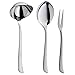 Produktbild WMF Servierteile-Set 3-teilig Virginia Saucenlöffel Servierlöffel Serviergabel Cromargan protect Edelstahl rostfrei teilmattiert extrem kratzbeständig
