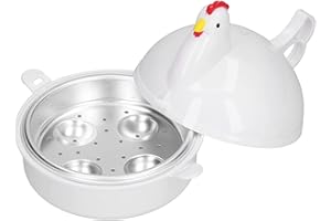 TOWEBOORY Cocedor de Huevos, Hervidor de Huevos Para Microondas Para 4 Huevos Olla de Huevos Mini Gadgets Seguros del Vaporizador de la Caldera para la Cocina Casera