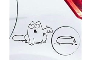 Hmkaufen Simons Cat Aufkleber für z.b Tankdeckel Ohne Aufruck im Napf Outline Links oder Rechts (2er-Set)