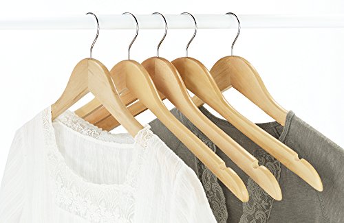 Kleiderbügel aus Holz ohne Hosensteg – 10 Stück – 2 Sets – mit Einkerbung - 7