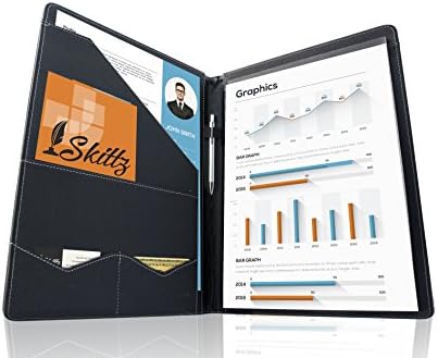 SKITTZ A4 Conference Folder Faux Leather Legal Pad Document Holder Organiser