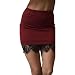 Produktbild Ba Zha Hei röcke Damen Röcke Schwarz Punk Irregular Kleid Steampunk Cocktail Chiffon Spitze Party Rock Cosplay Bleistift Rock Kurz Hohe Taille Stretch Minirock Damen Schwarz Mini Rock (Rot, XXL)