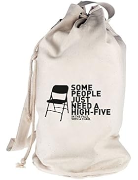 Shirtstreet24, High Five, bedruckter Seesack Umhängetasche Schultertasche Beutel Bag