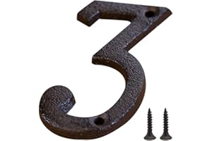 Zayookey Numero Civico Esterno Numeri di Porta in Ghisa Numero Indirizzo Metal House Numbers Porte, Pareti, Indirizzi di Casa (Numero 3)