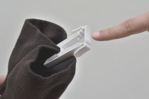 SocFix / 12 Stk. Sockenclips, Sockenklammern (je 3 Stk. rot / weiß / gelb / blau) - 3