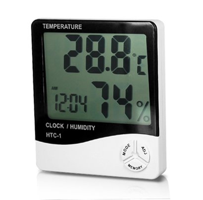 DIGIFLEX Digitale LCD-Temperatur- und Feuchtigkeitsmesser mit Uhr und Wecker - 2