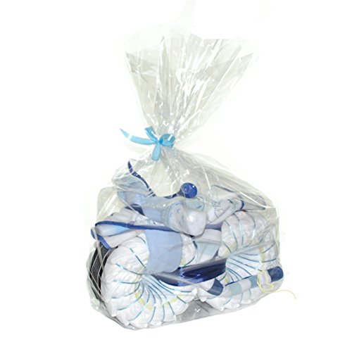 Windeltorte Motorrad blau ROCKSTAR – Windelmotorrad Geschenk zur Geburt, Taufe und Babyparty für Junge – Baby Geschenke bei dubistda - 8