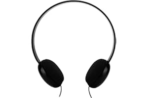 Rockpapa Kids Headphones, Wired Headphones, Over Ear Headphones for Kids/Children Headphones with Adjustable, Stereo Sound, Purple Headphones for for School/Travel/Phone/Kindle/PC/MP3 (Black)