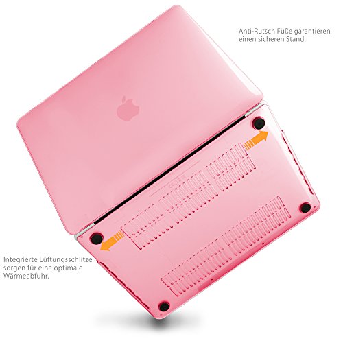 MyGadget 13 Zoll Macbook Pro Hülle -Crystal Case- (Ende 2016 mit Touchbar) Plastik Verkleidung Schutzhülle Hartschale Schutz klar Cover in Rosa - 4