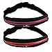 Produktbild 2er-Set Laufgurte »RunActive« Stilvolle Gürteltasche/ Bauchtasche / Lauftasche für Laufen, Wandern, Klettern, Reiten / leuchtet in der Nacht (reflektiert z.B. Licht von Autos) / 5x Farben (blau grün rot türkis pink) / Handys bis ca. 5,5Zoll / elastisch wasserdicht & festsitzend ! pink/rot