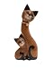 Produktbild ROMBOL Katze, Katzenmutter mit Kätzchen, groß, Holz, Holzfigur, Deko, Dekoration, Dekofigur, Holzdeko, Skulptur, braun