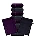 Produktbild Liness 10 tlg Waschhandschuhe Set grau lila Waschhandschuhe Frottee Waschlappen 100 % Baumwolle Waschhandschuhe lila grau anthrazit