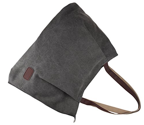DCCN Canvas Shopper Damen Handtasche Einkaufstasche mit Große Kapazität 48*38*18cm - 3