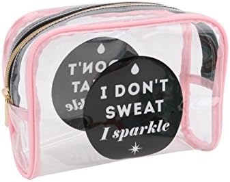Clear Cosmetic Bag - Pink - I Don't Sweat I Sparkle