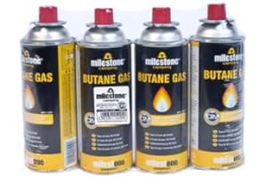1 Click Buy Maxsun Gas Canisters Butane Refill Cartridge for Portable Camping Stoves Cooker Heater and BBQ, Ultra Safe Using the Latest Explosion Proof Triple Sealed Size, 227g/400ml
