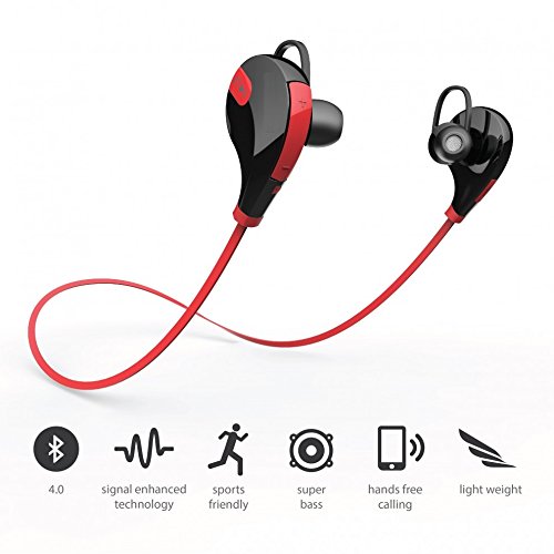 Sony Xperia XA Compatible Certified Captcha Bluetooth 4.1 Wireless Stereo Sport Headphones Headset Running Jogger Hiking Exercise Sweatproof Hi-Fi Sound Hands-free Calling ( Red ) RS.595 (68.00% Off) - Amazon