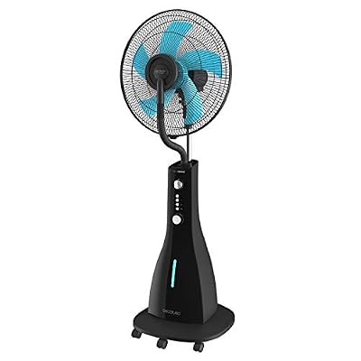 Cecotec Ventilateur sur pied ForceSilence 590 Freshessence ,avec nébuliseur avec eau pulvérisée,Très puissant, 3 L, Oscillant, Silencieux, 3 vitesses, 5 pâles, Minuterie, Ajustable, Moteur en cuivre