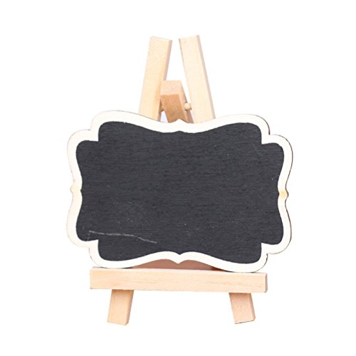 OULII Nachricht schreiben Board Tafeln Schilder Memo Pinnwand für Hochzeiten, Kinder basteln, Garten, gerahmten Tafel Tischkarten mit Staffelei Weihnachtsgeschenk, Packung mit 10-Größe L - 8