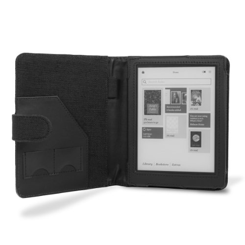 Cover-Up Kobo Aura eReader Schutzhülle aus natürlichem Hanf (Buch Stil) (nicht geeignet für die Kobo Aura HD) – Carbon Schwarz - 2